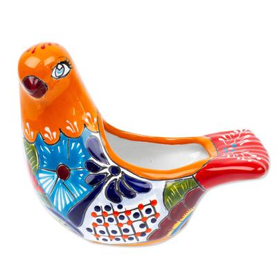 Sunrise Coo,'Talavera Sunrise Ceramic Pigeon Flower Pot from Mexico'