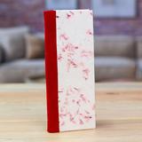 Passionate Thoughts,'Handcrafted Floral Red Amate Paper Notebook from Mexico'