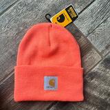 Carhartt Accessories | Carhartt Pale Orange Unisex New Knit Cuffed Beanie A18-Q48 One Size New Corral | Color: Orange | Size: Os