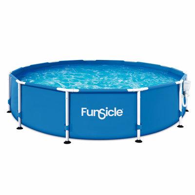 Funsicle Plastic Frame Set Pool Plastic in Blue White | 12ft x 30in | Wayfair P2001230A