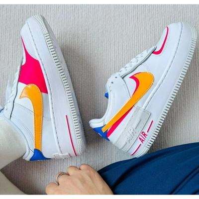 Nike Shoes | E117- Size 7 Women's Nike Af1 Shadow White / Multicolor Dz1847 100 | Color: White/Yellow | Size: 7