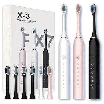 Electric Toothbrush With Brush Heads For Men Women Tooth Clean 5 Modes Smart Timer Electric Toothbrushes