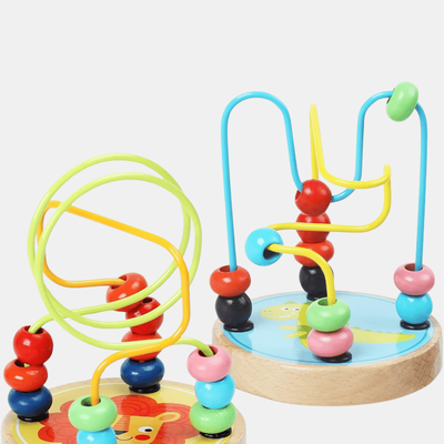 Vigor Perfect Gift Bead Maze Toy for Toddlers Wooden Colorful Roller Coaster Educational Circle Toys Learning Preschool Toys - Bulk 3 Sets