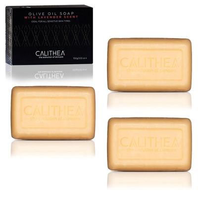 Calithea Skincare All Natural Olive Oil Soap - 3-Pack - OLIVE OIL SOAP WITH LAVENDER | 3-PACK