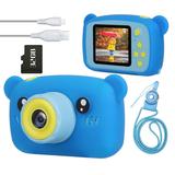 Fresh Fab Finds Kids Digital Camera - 2.0in Screen, 4X Digital Zoom, 5 Games, 32G MMC Card - Perfect Christmas & Birthday Gift For 3-10 Year Olds - Blue