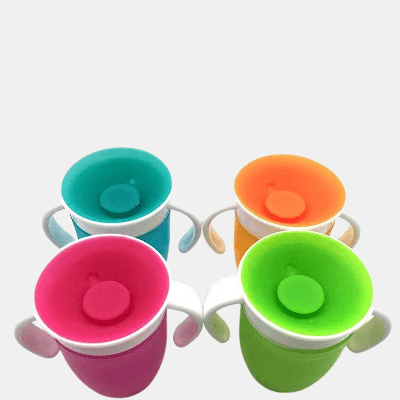Vigor Baby Learning Drinking Cup 360 Degree Non Spill Trainer Water Cup baby 360 Cup With Two Handles - Pink
