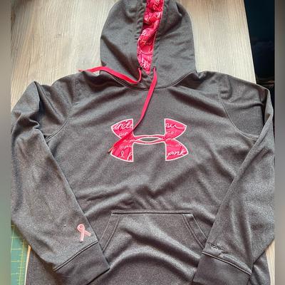 Under Armour Tops | Large Under Armour Breast Cancer Sweatshirt | Color: Gray/Pink | Size: L