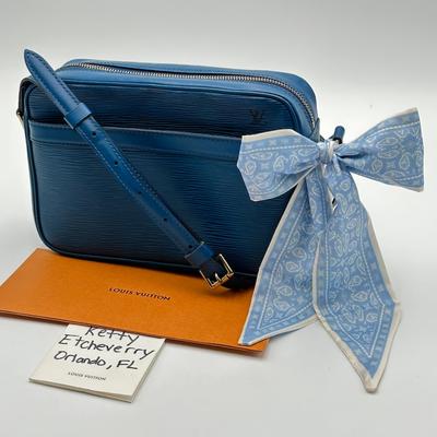 Louis Vuitton Bags | Authentic Louis Vuitton Blue Epi Trocadero 23 Crossbody | Color: Blue | Size: Os