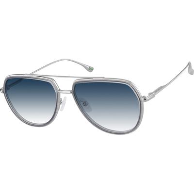 Zenni Men's Aviator Rx Sunglasses Gray Eco Full Rim Frame
