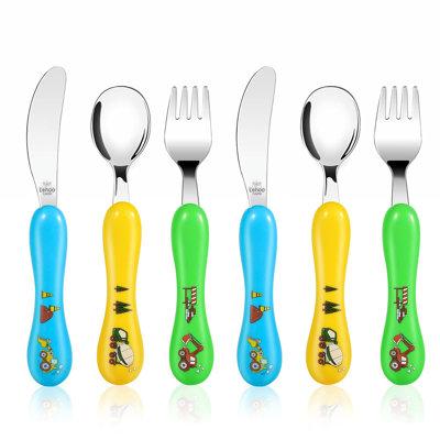 Stainless Steel Flatware Set - Service for 2 Stainless Steel in Blue/Gray/Green Accentuations by Manhattan Comfort | Wayfair W16-15720