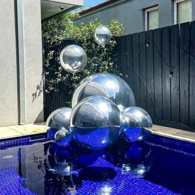 Connsann PVC Gazing Ball Mirror Ball for Party Yard Garden Shiny Ball Decoration Ornament Set-Silver in Gray | 100 H x 100 W x 100 D in | Wayfair