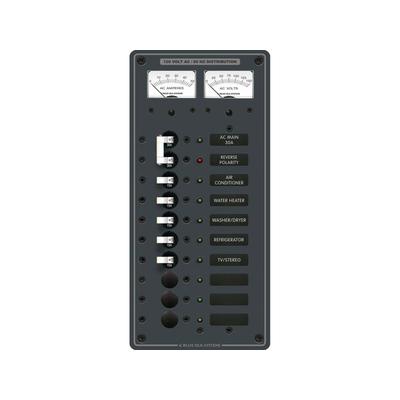 Blue Sea Systems 8074 AC Main +8 Positions Toggle Circuit Breaker Panel - White Switches 8074