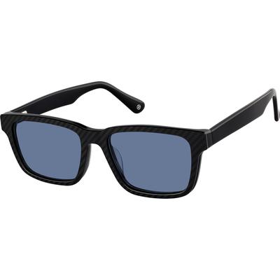 Zenni Men's Rectangle Prescription Glasses W/ Snap-On Sunlens Black Plastic Full Rim Frame