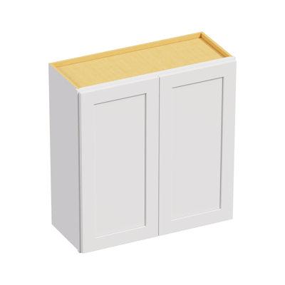 Lumina Loft Lotus White Shaker Wall Cabinet, Kitchen Garage Laundry, Soft Close Double Doors in Indigo/White | 30 H x 24 W x 12 D in | Wayfair