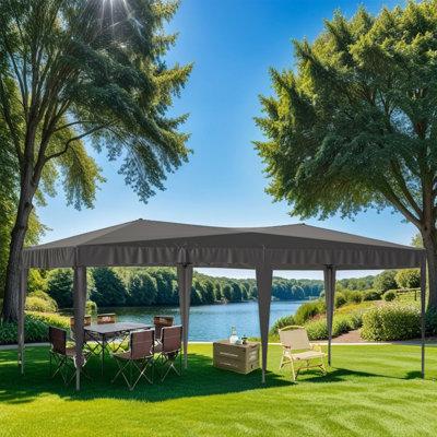 Mesa Home Depot Portable Foldable 20 Ft. W x 10 Ft. D Steel Vault Canopy Metal/Steel/Soft-top in Gray | 100.4 H x 240.04 W x 120.04 D in | Wayfair