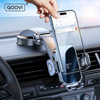 Qoovi Car Phone Holder Stand Dashboard Mount Universal Holder Cell Phone Gps Support For Iphone 15 14 13 Pro