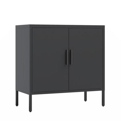 Latitude Run® Metal Storage Cabinet w/ 2 Doors & 2 Adjustable Shelves, Steel Lockable Garage Storage Cabinet | 31.5 H x 31.5 W x 15.74 D in | Wayfair