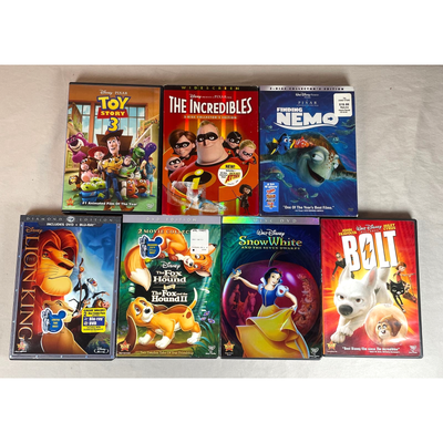 Disney Media | Disney Pixar Dvd X7 Animated Movies Kid Family Friendly Toy Story Nemo Lion King | Color: Red/White | Size: Os