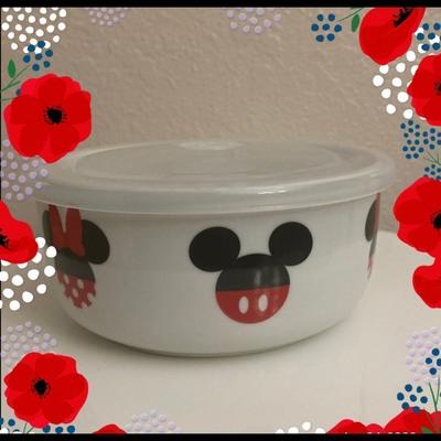 Disney Kitchen | Brand New Mickey And Minnie "Headball" Food Covered Bowl Storage!! | Color: Red | Size: 6 1/4” X 2 1/2”