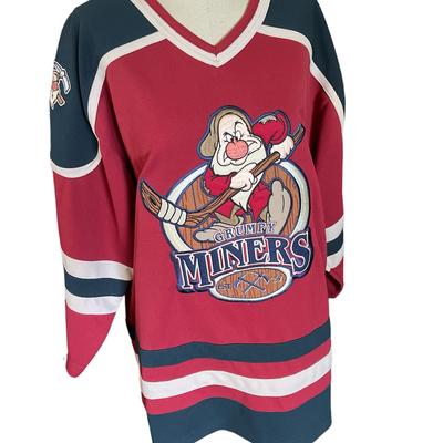 Disney Tops | Disneyland Grumpy Miners #37 Dwarf Ice Hockey Sports Jersey Shirt Medium | Color: Red | Size: M